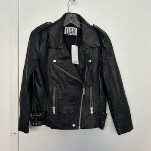 NWT OAK Biker Cow Leather Jacket